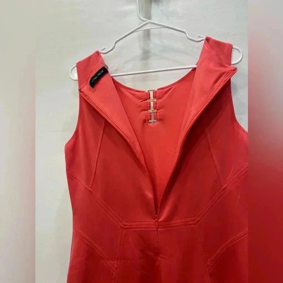 Ivanka Trump Orange Sleeveless Dress Size 14 - Picture 7 of 10